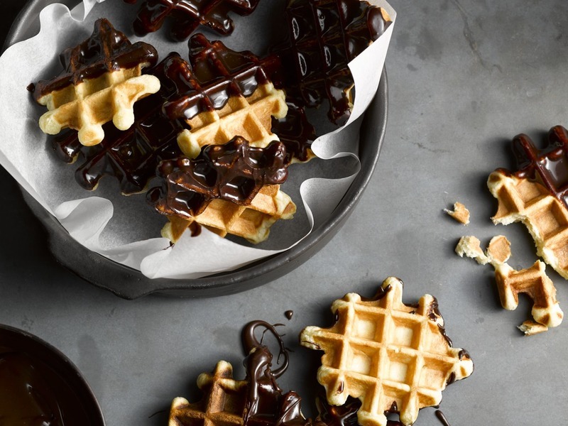 Zacht wafeltje met chocolade!