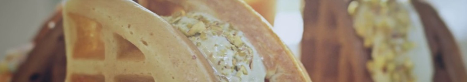 Crèmes glacées à la gaufre